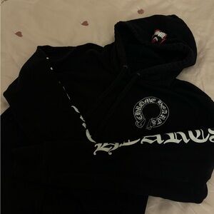 Black Hoodie with White Graphics